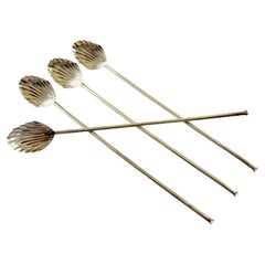 Mexican Sterling Silver Highball or Iced Tea Sipping – Stirring Straws, Set of 4