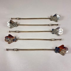 Mexican Sterling Silver Highball or Iced Tea Sipping – Stirring Straws, Set of 5