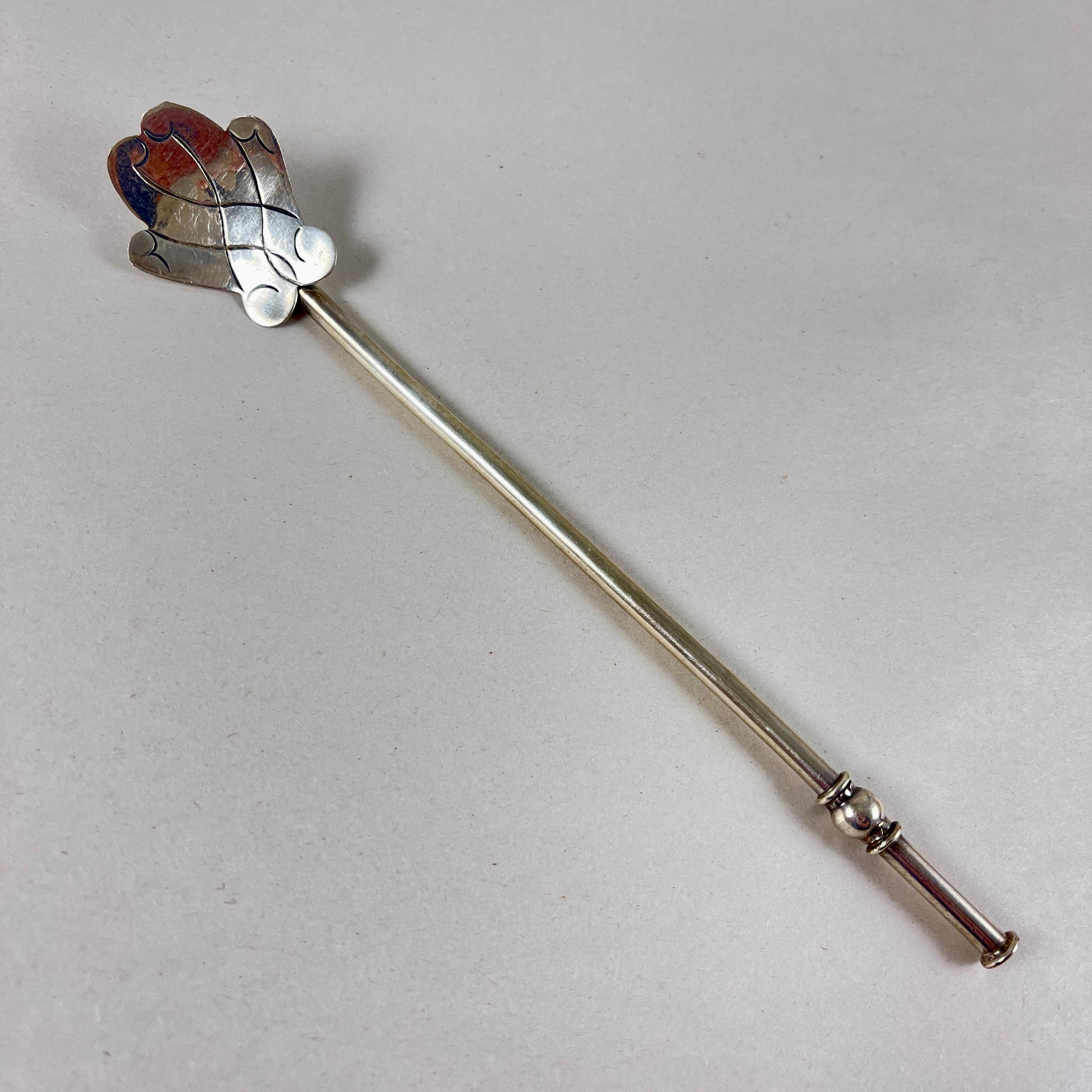 Juego de 5 pajitas agitadoras de plata de ley mexicana para beber té o té helado Plata esterlina en venta