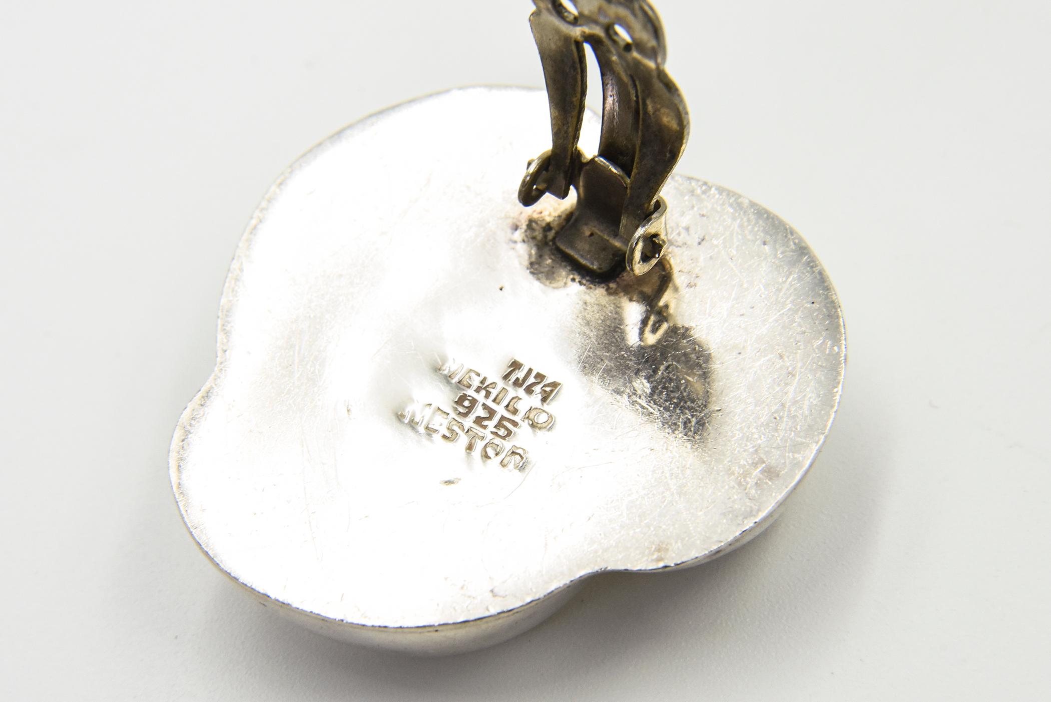 Mexikanische Sterling Silber Knoten Clip-Ohrringe im Angebot 4