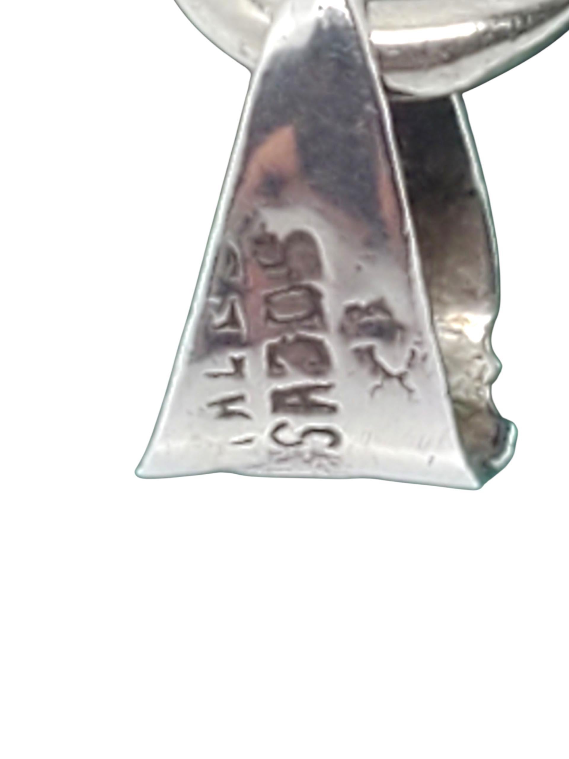 Ciondolo circolare azteco grande in argento sterling messicano #22630 in vendita 3