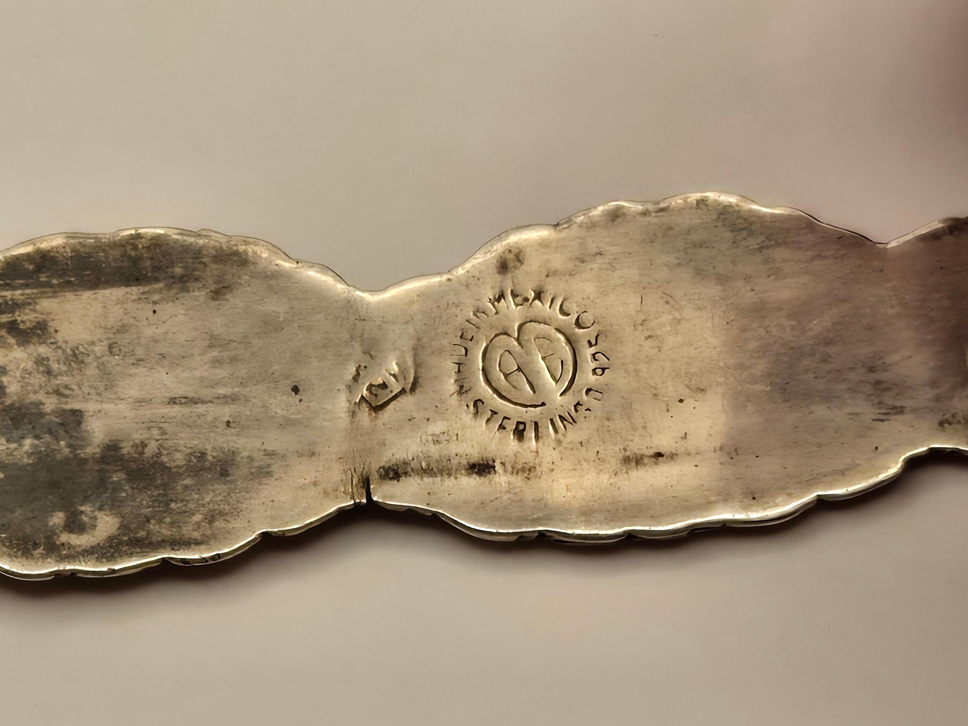 Barrette à cheveux mexicaine en argent sterling avec motif de feuilles en vente 6