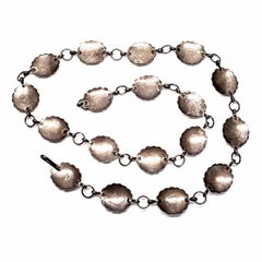 Mexican Sterling Silver Multi-Stone Concho Belt