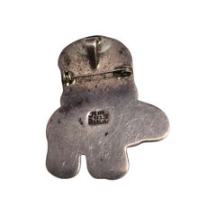 Mexican Sterling Silver Pre-Columbian Clay Relic Pendant/Pin #20916