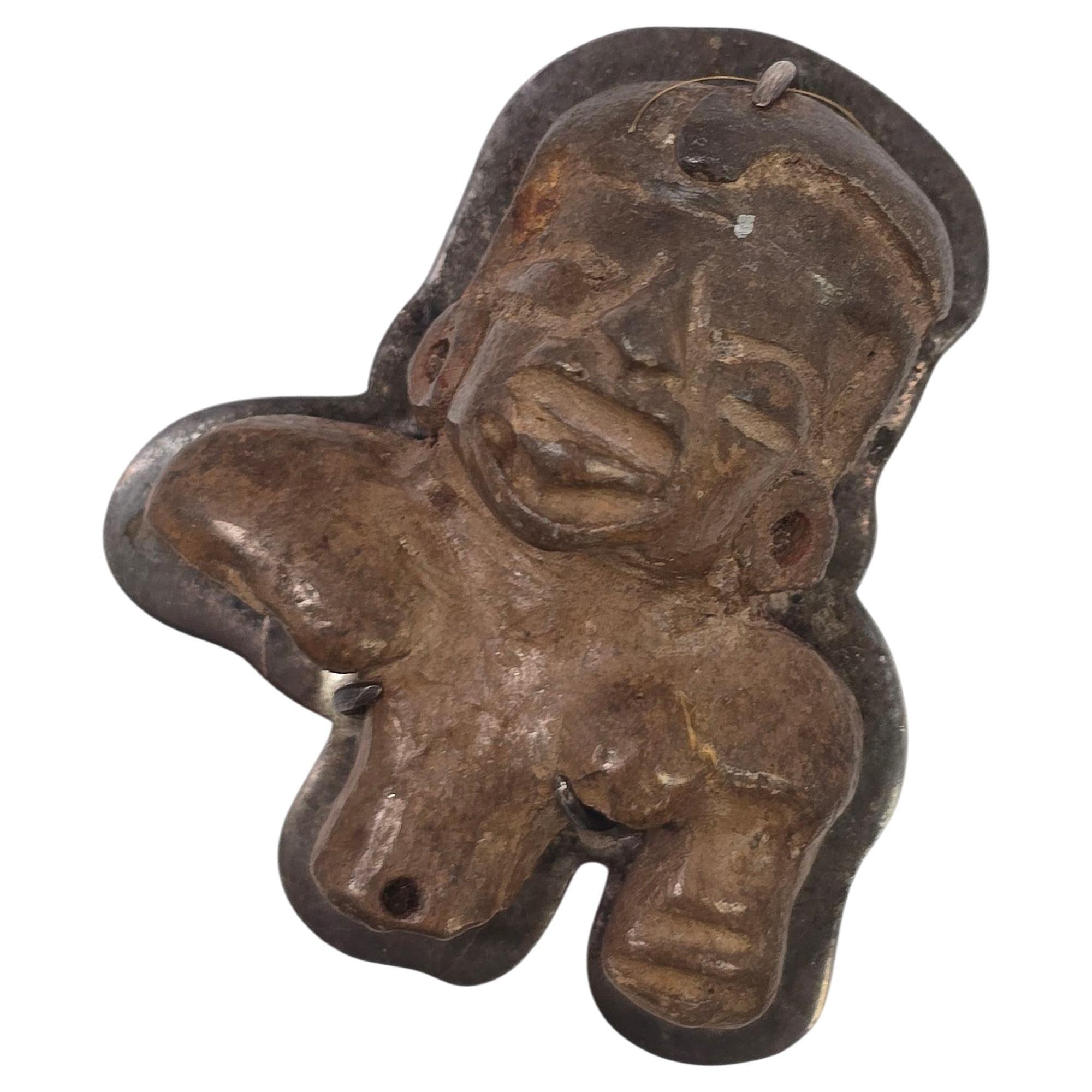 Pendentif/épingle en argent sterling mexicain Pre-Columbian Clay Relic #20916 en vente 2