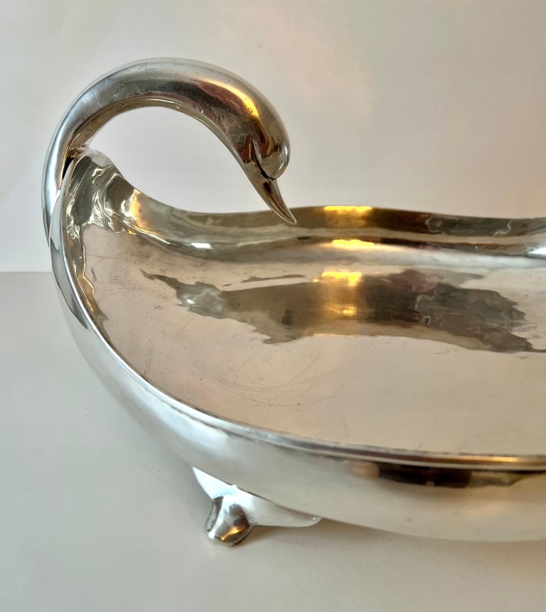 Mexican Sterling Silver Swan Centerpiece Bowl Signed C. Zurita at