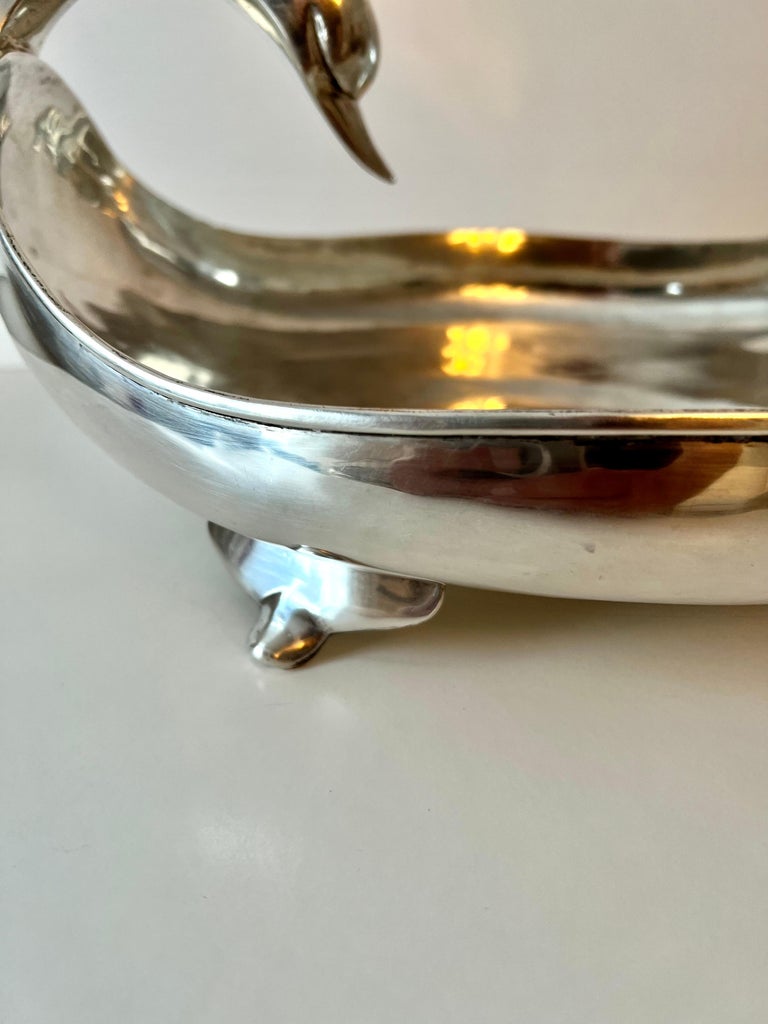 Mexican Sterling Silver Swan Centerpiece Bowl Signed C. Zurita at