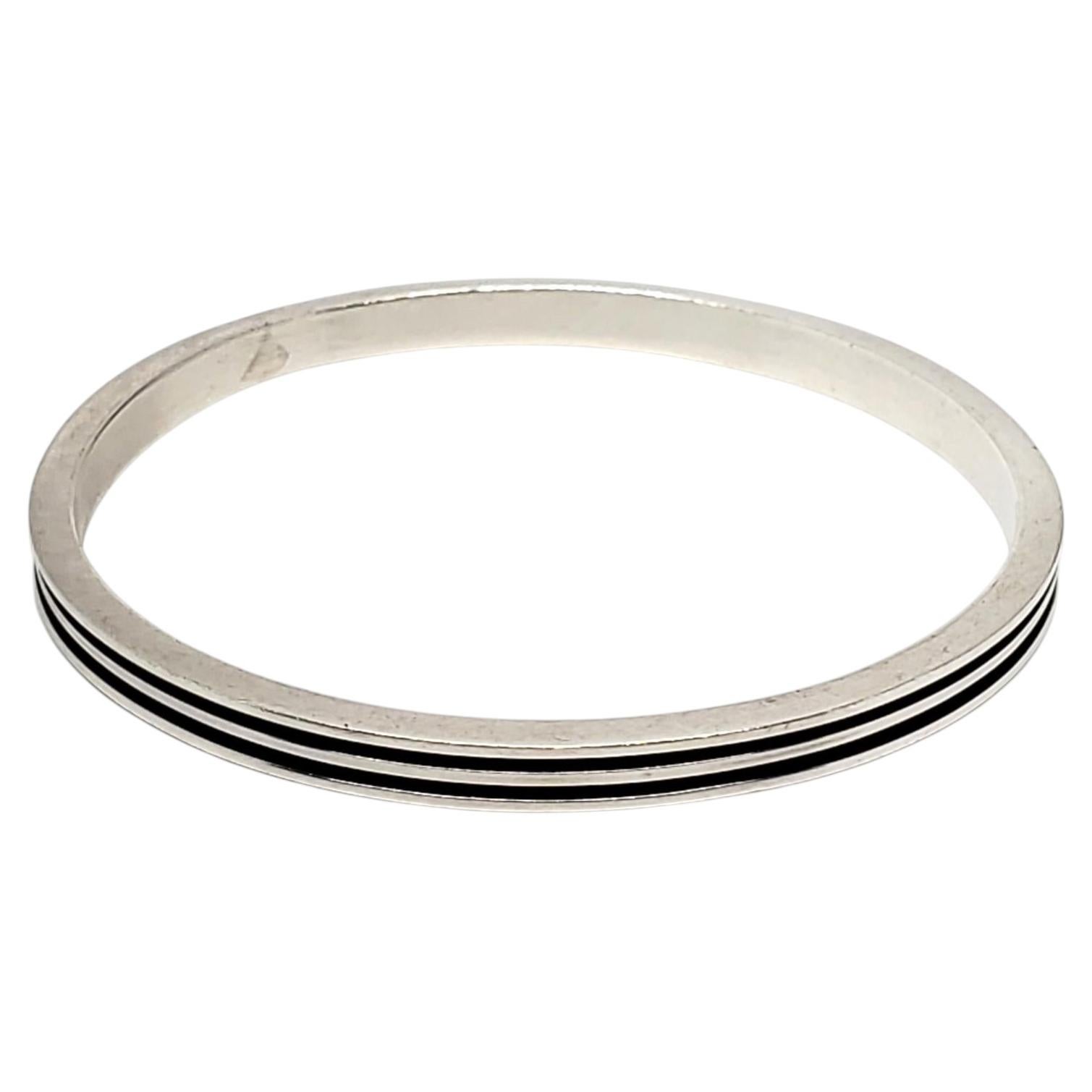 Mexican Sterling Silver Triple Band Bangle Bracelet #24669