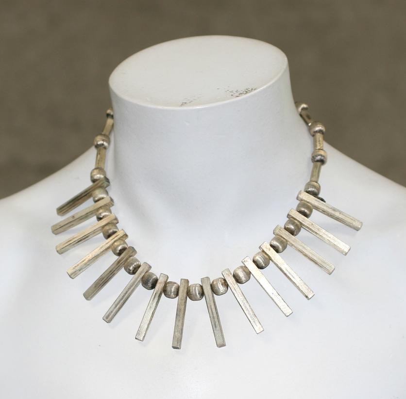 Modernistische mexikanische Halskette aus Sterling-Löffeln im Angebot 5