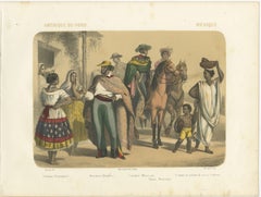 Mexican Street Scene – Ranchero, Cavalier, and Poblana Women, c.1845