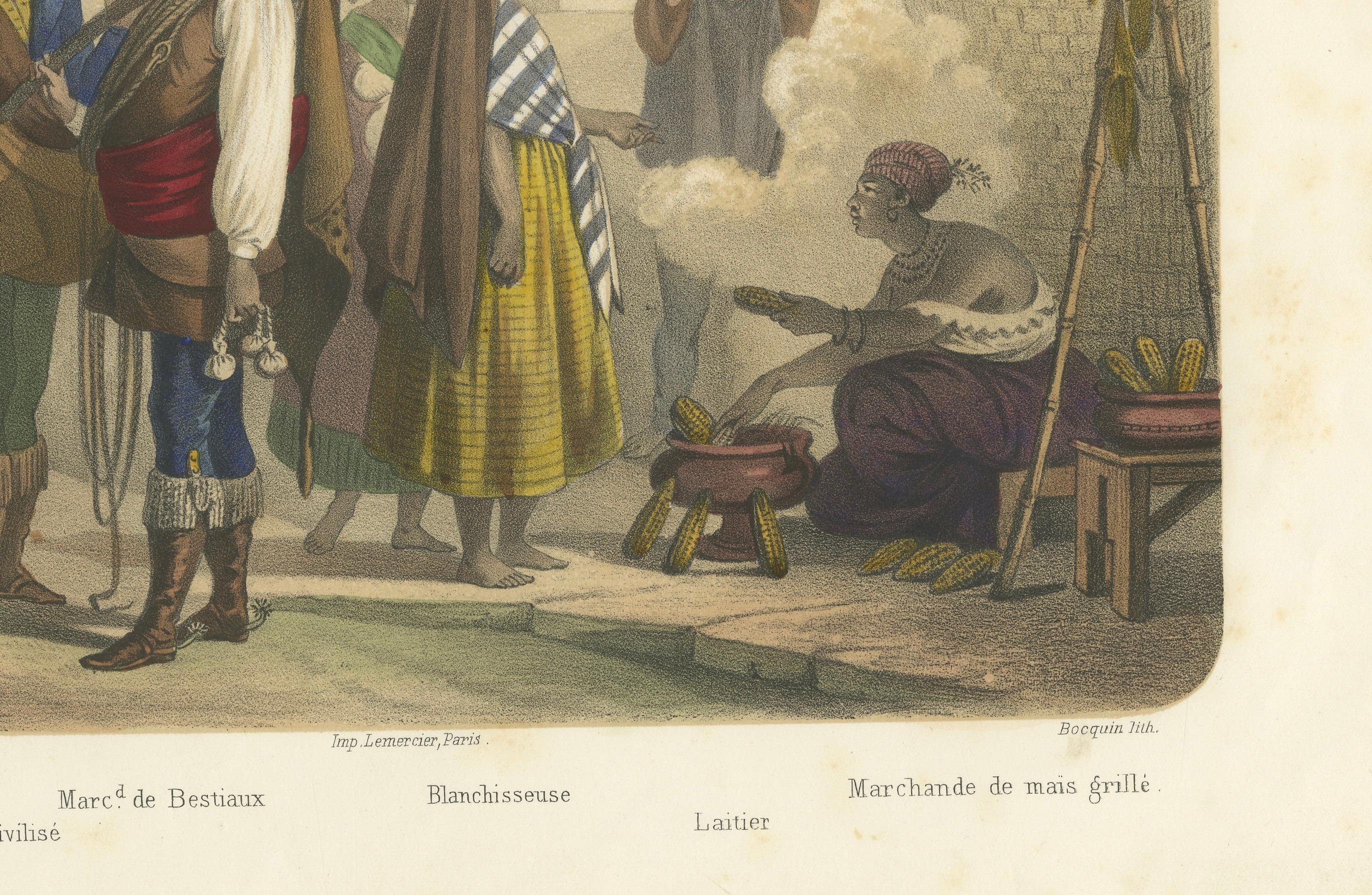 Brazilian Market Scene – Poultry Seller and Maize Vendor, c.1845