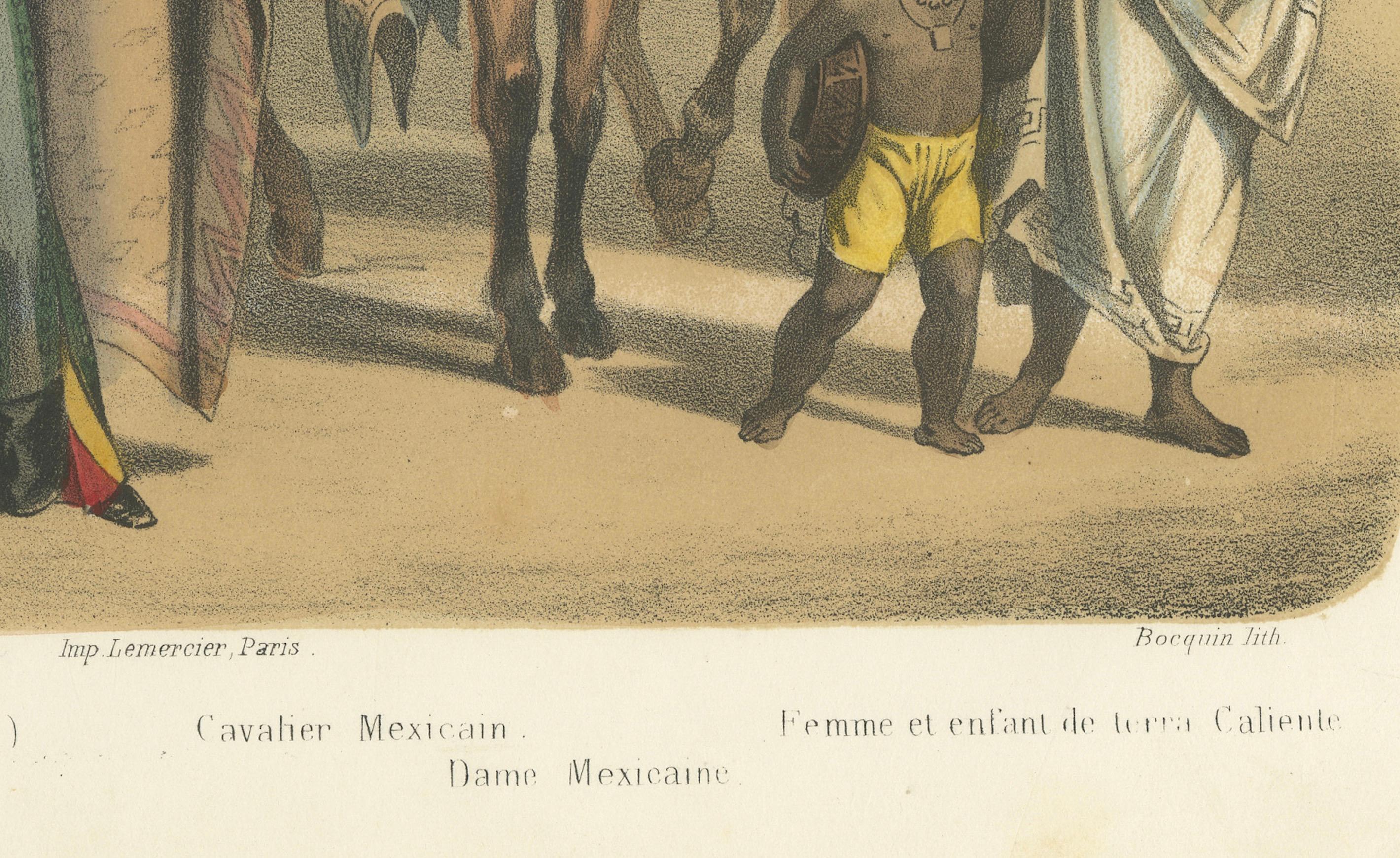 Mexican Street Scene – Ranchero, Cavalier, and Poblana Women, c.1845