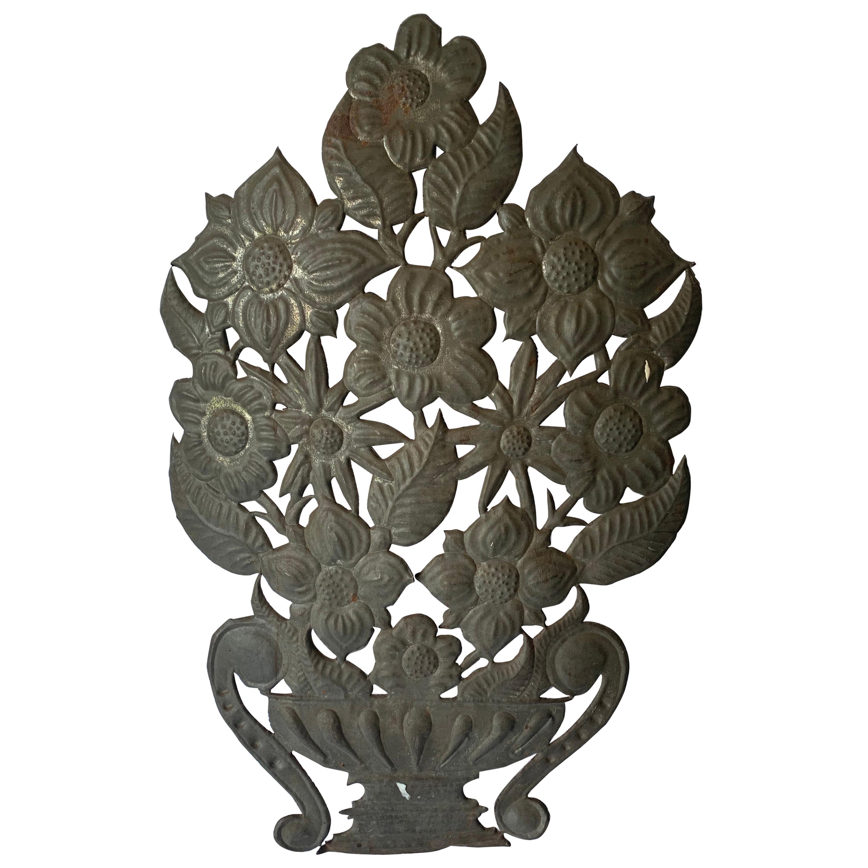 Mexican Tin Flower Wall Hanging Decoration