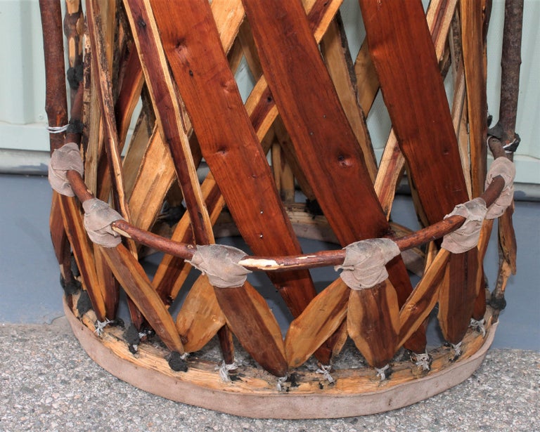 Mexican Tlaquepaque Bar Stools in Leather and Wood Pair at 1stDibs