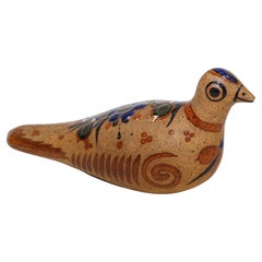 Tonala Pottery Mexicana Pintada a Mano Pájaro Arte Popular