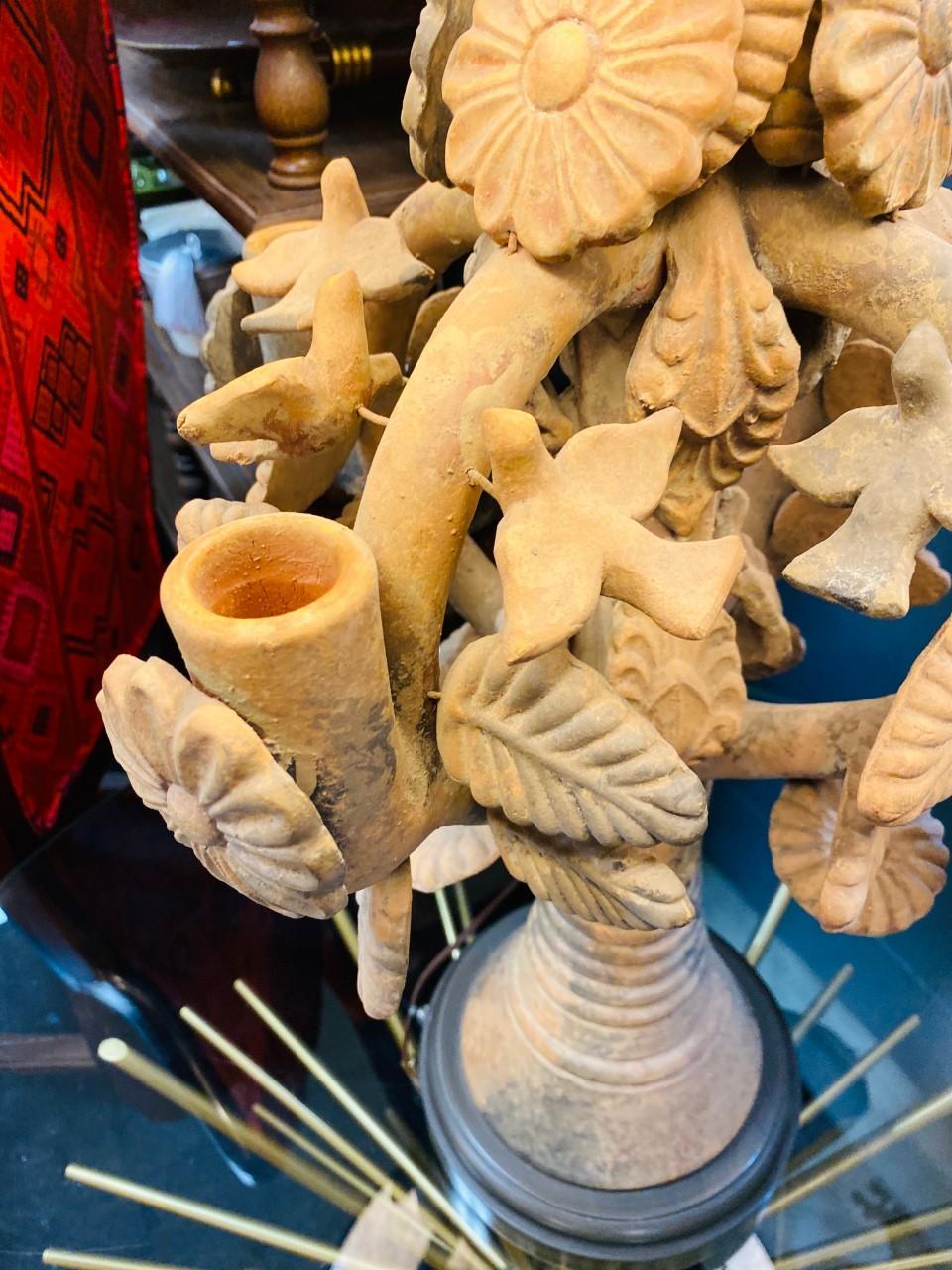 Mexican Tree of Life Candelabra Lamp In Good Condition In San Diego, CA