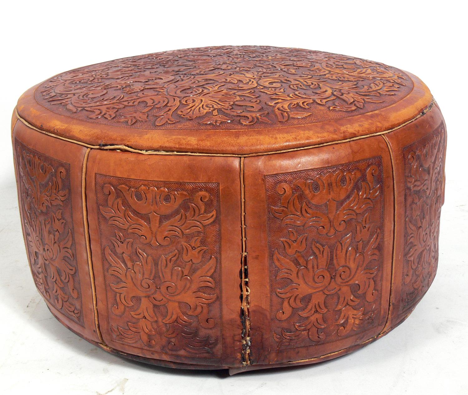 Mexican Tribal Decoration Leather Stools 1