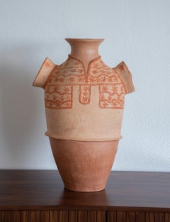 Mexican Vessel Rustic Natural Clay Folk Art Handmade Ceramic Terracotta Oaxaca