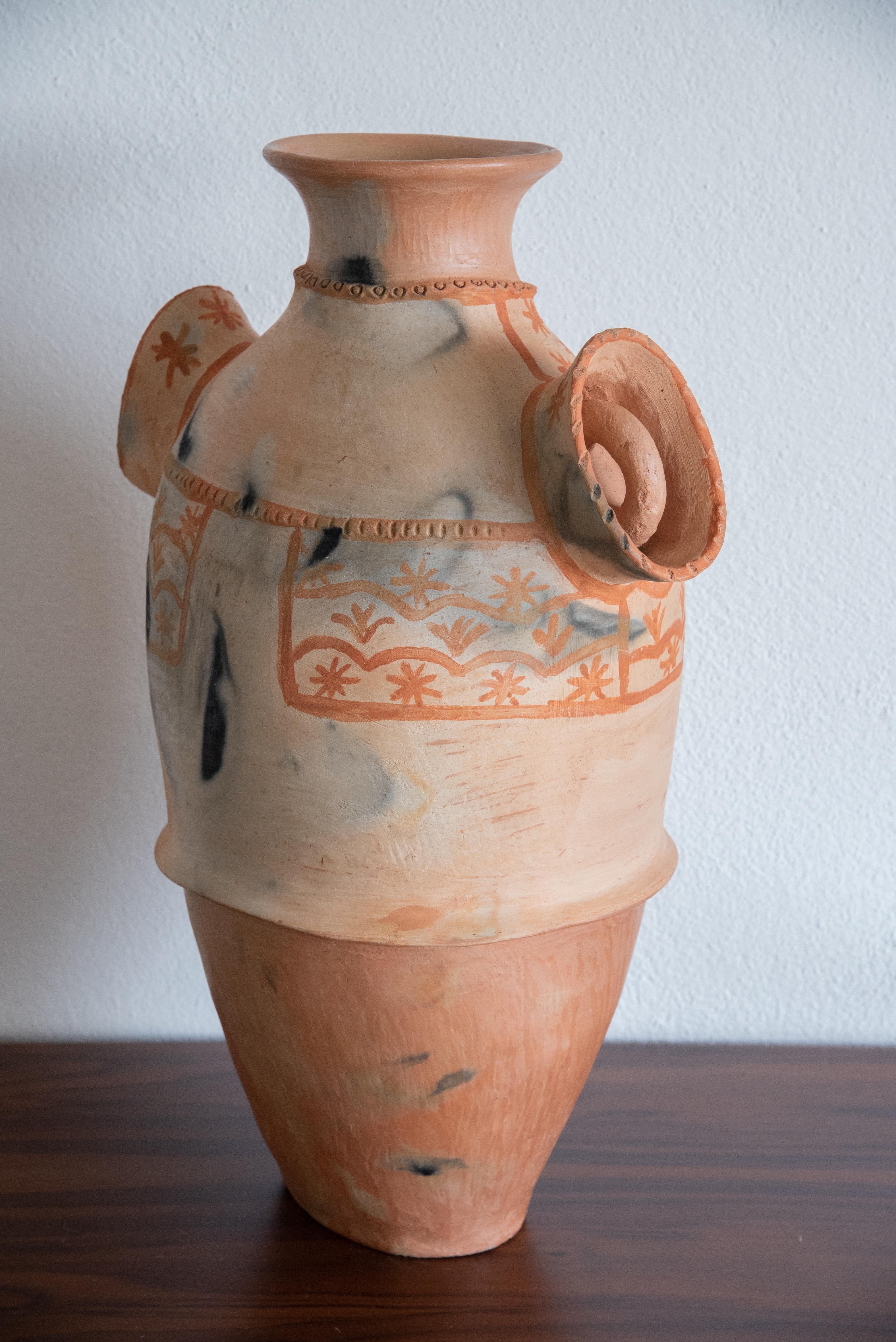 Hand-Crafted Mexican Vessel Rustic Natural Clay Folk Art Handmade Ceramic Terracotta Oaxaca