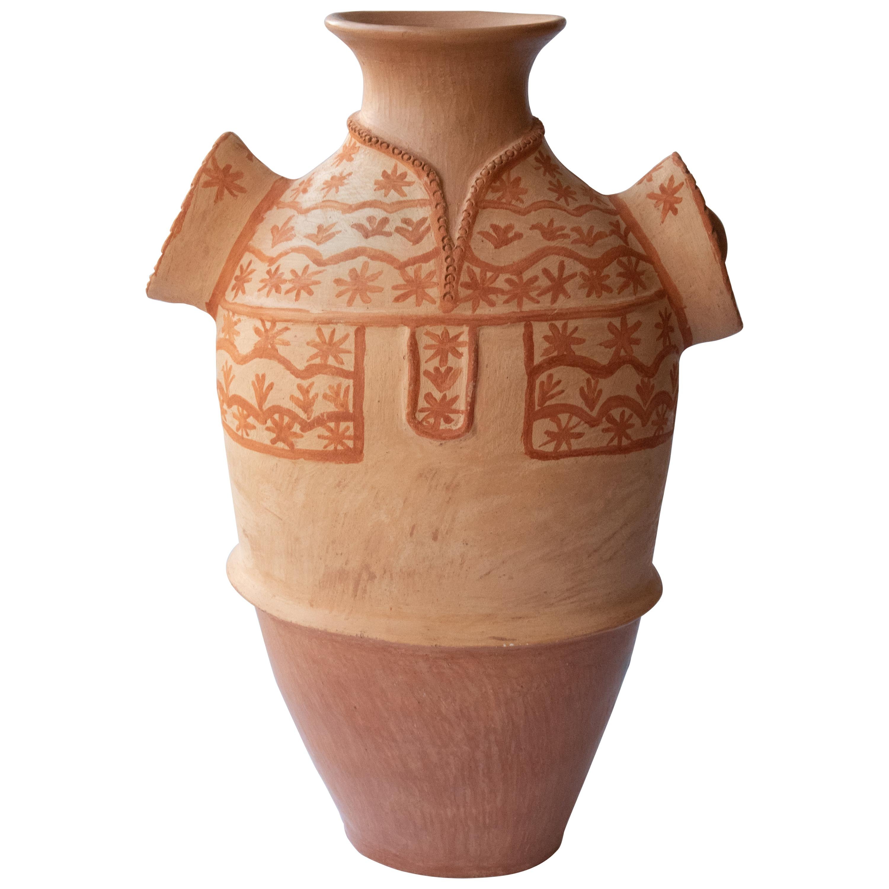 Mexican Vessel Rustic Natural Clay Folk Art Handmade Ceramic Terracotta Oaxaca