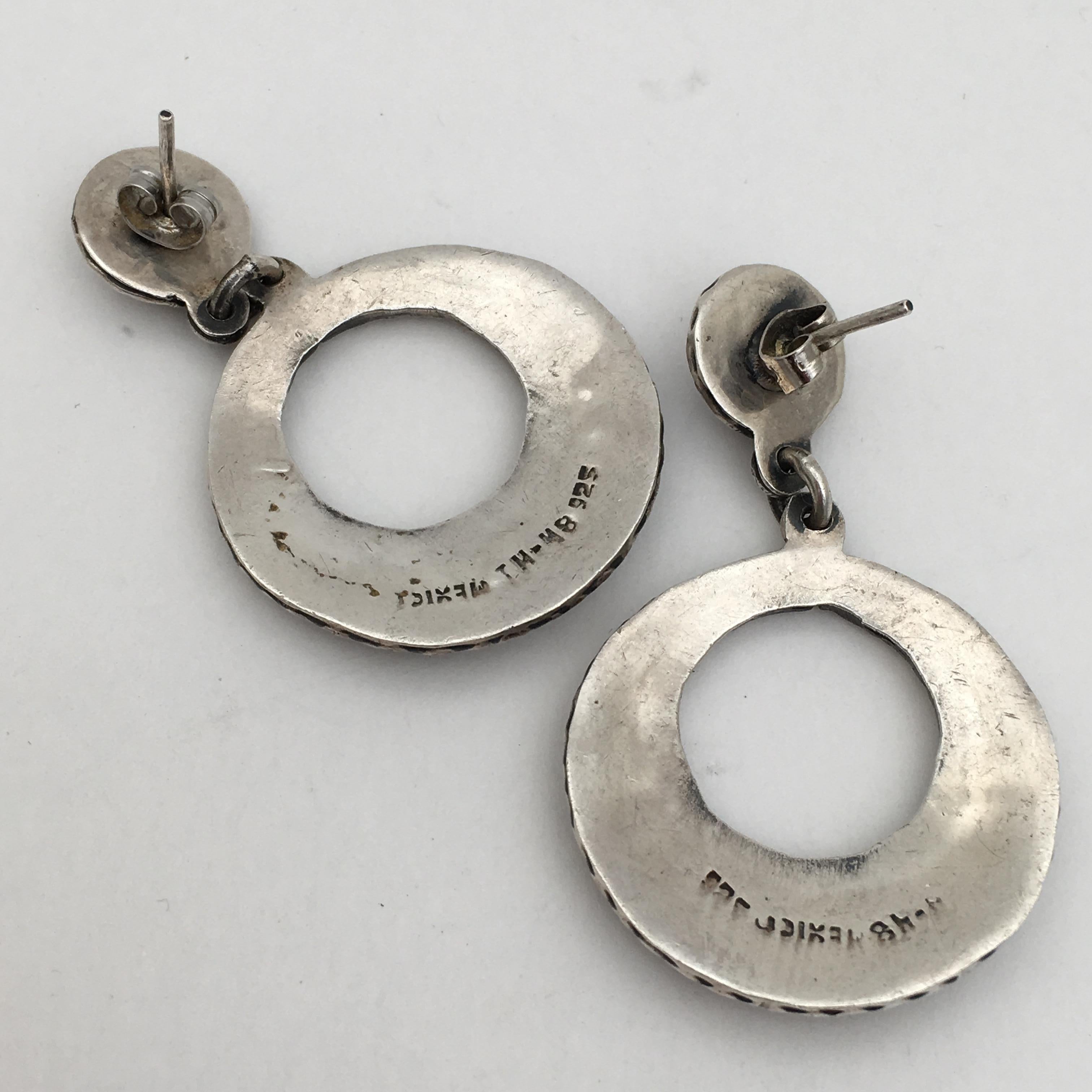 handmade silver gemstone hoop earrings