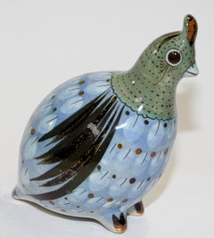 Mexican Vintage Ken Edwards Tonala Pottery Hand Painted Blue Bird