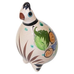 Mexican Vintage Ken Edwards Tonala Pottery Hand Painted Quail Bird