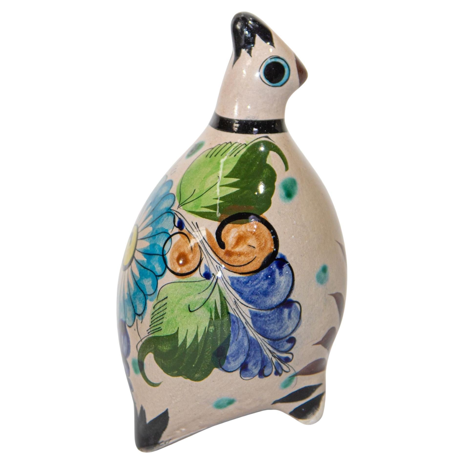 Mexikanische Vintage Ken Edwards Tonala Pottery Hand gemalt Wachtel Vogel im Angebot