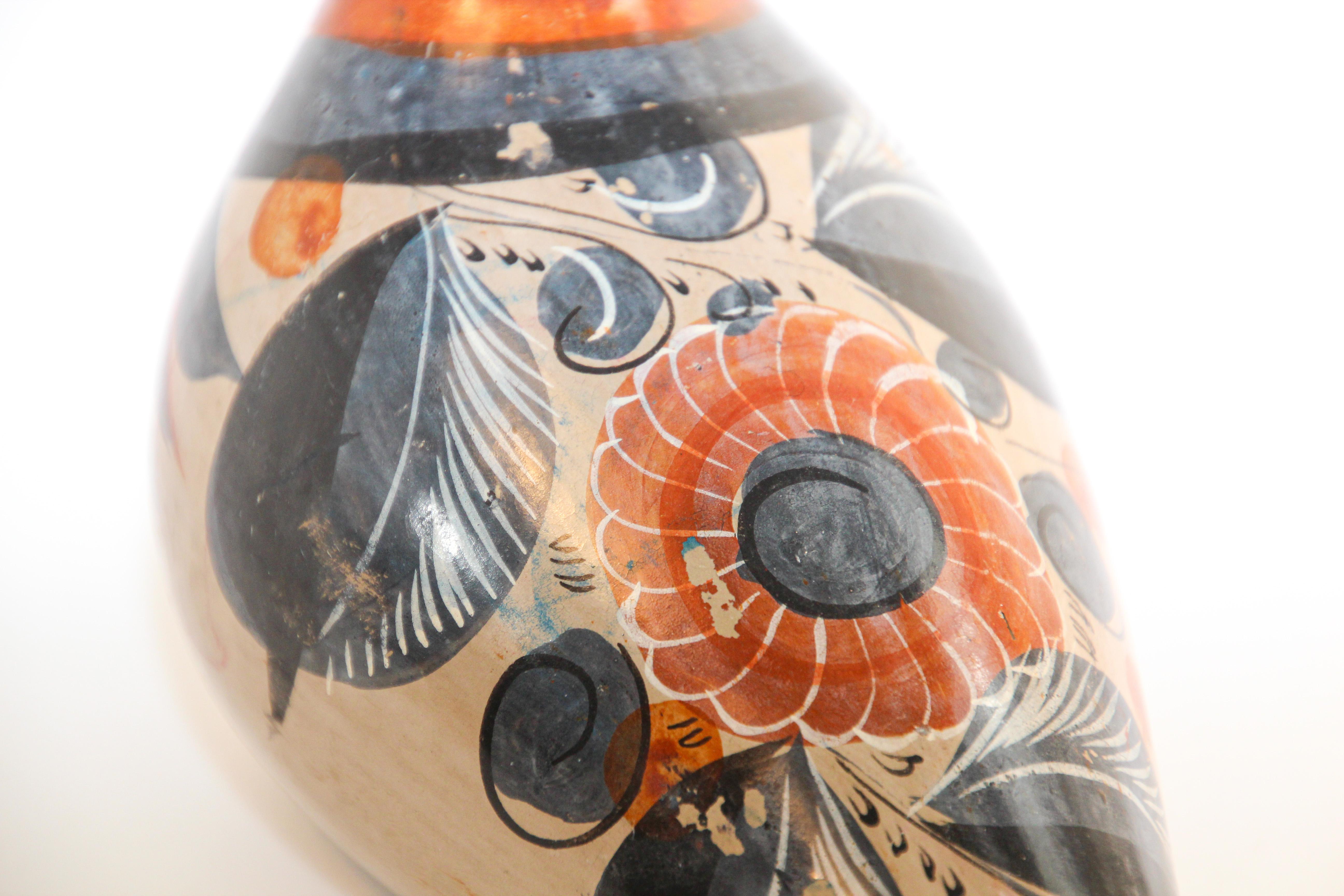 Poterie mexicaine vintage Tonala - Oiseau peint à la main en vente 3