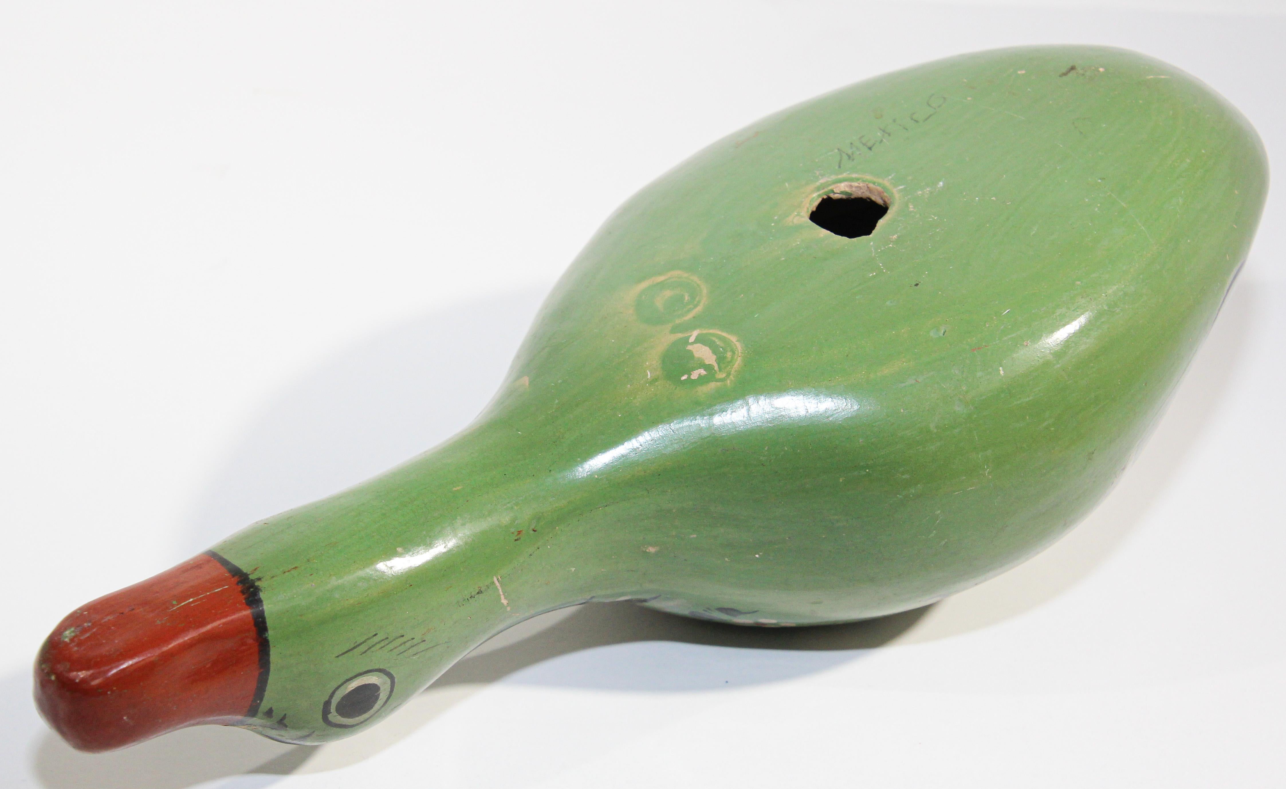 Mexikanischer mexikanischer Vintage Tonala Keramik handbemalter grüner Ente im Angebot 6