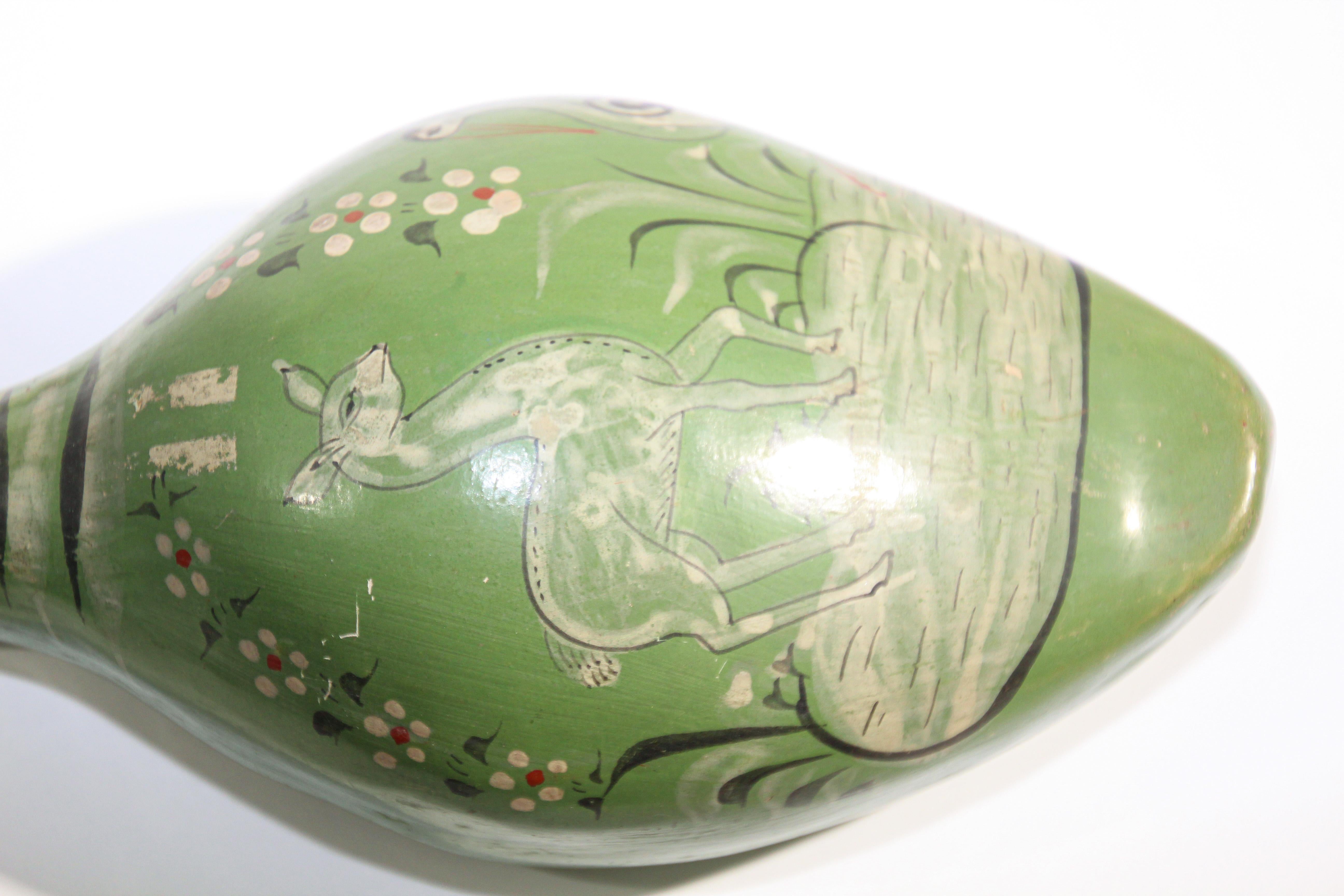 Mexikanischer mexikanischer Vintage Tonala Keramik handbemalter grüner Ente im Angebot 8