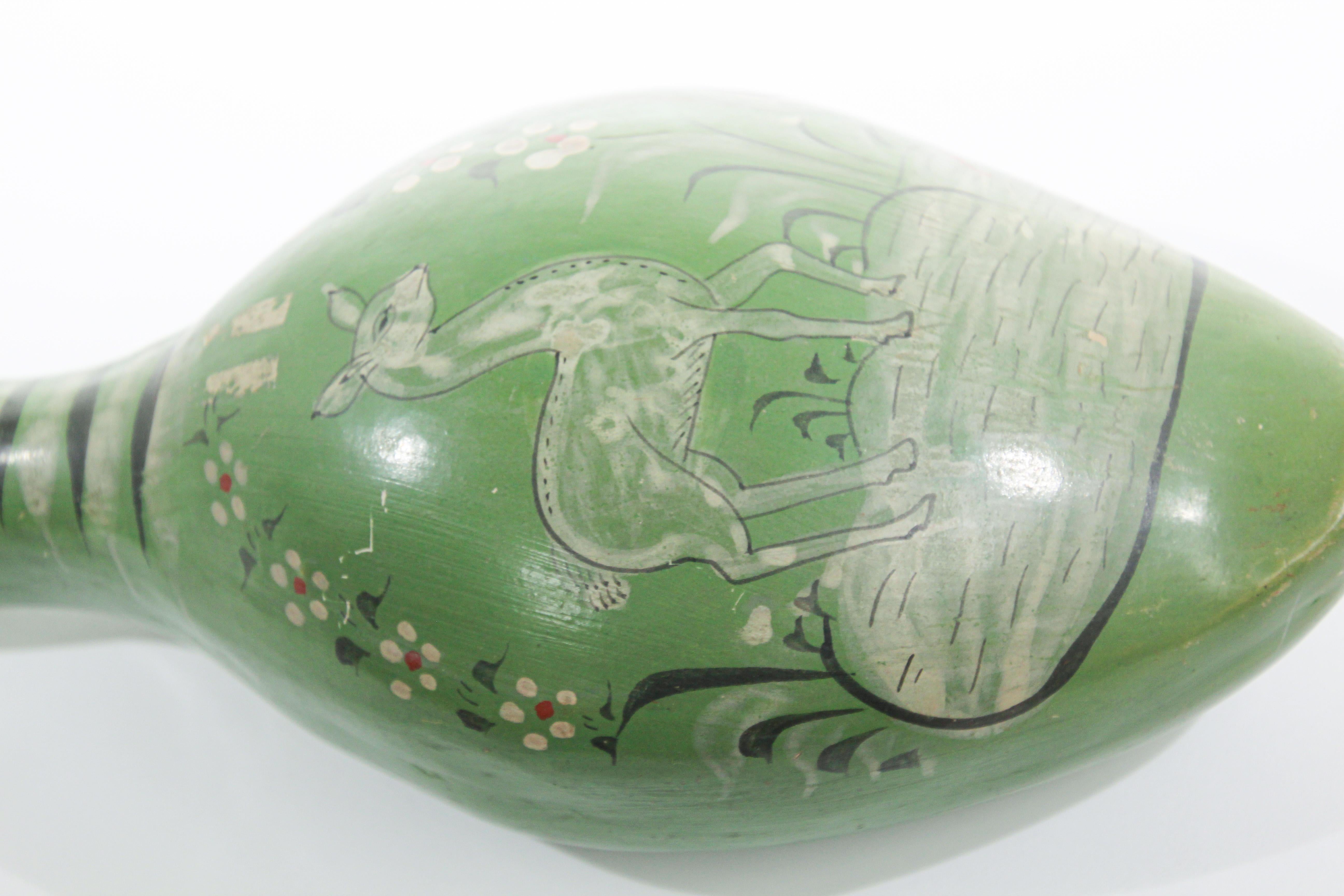 Mexikanischer mexikanischer Vintage Tonala Keramik handbemalter grüner Ente im Angebot 11