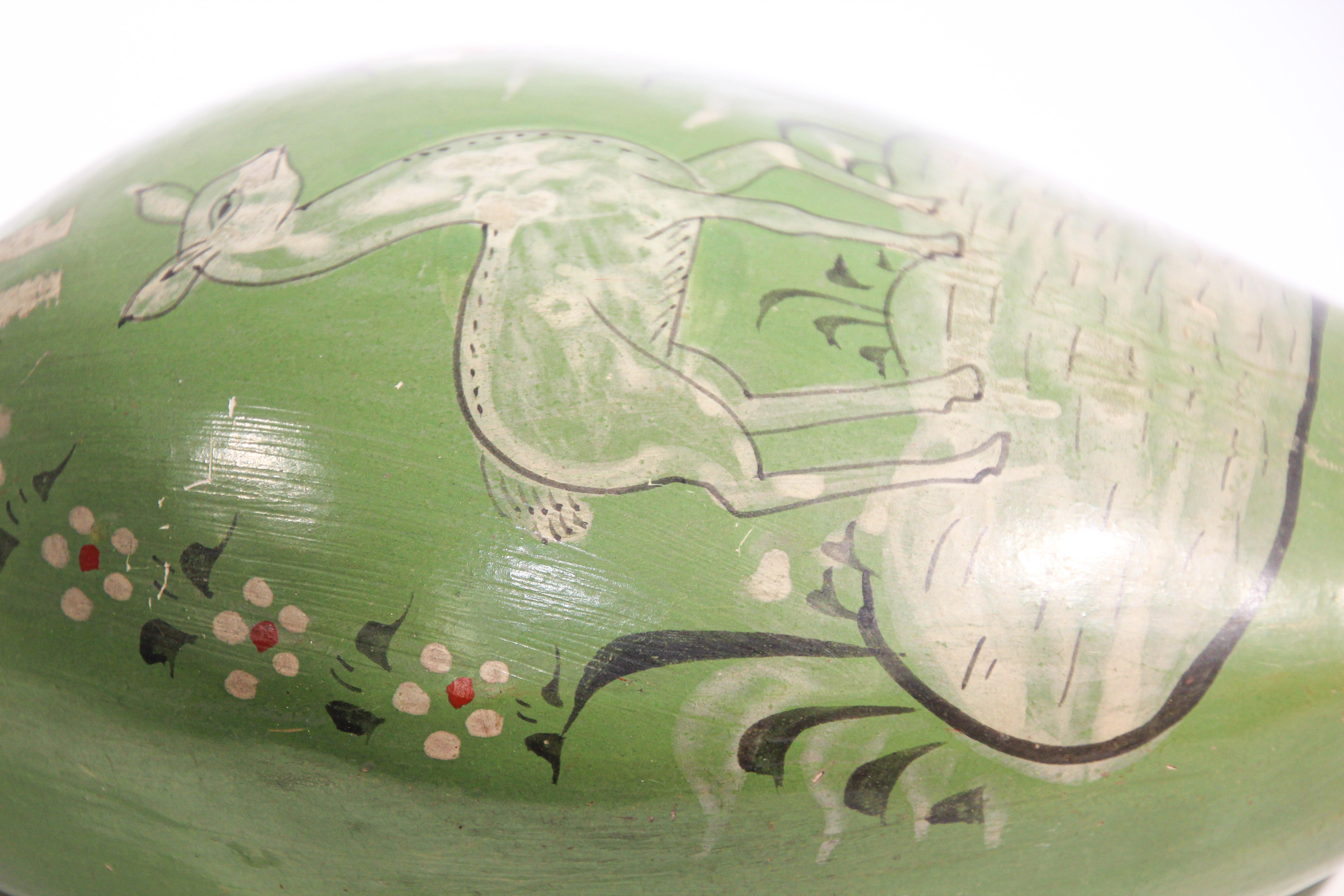 Mexikanischer mexikanischer Vintage Tonala Keramik handbemalter grüner Ente (20. Jahrhundert) im Angebot