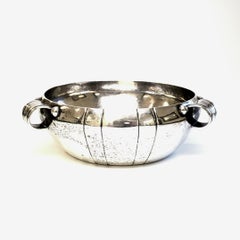 Mexican W Spratling Hammered Sterling Silver 3 Loop Handle Bowl