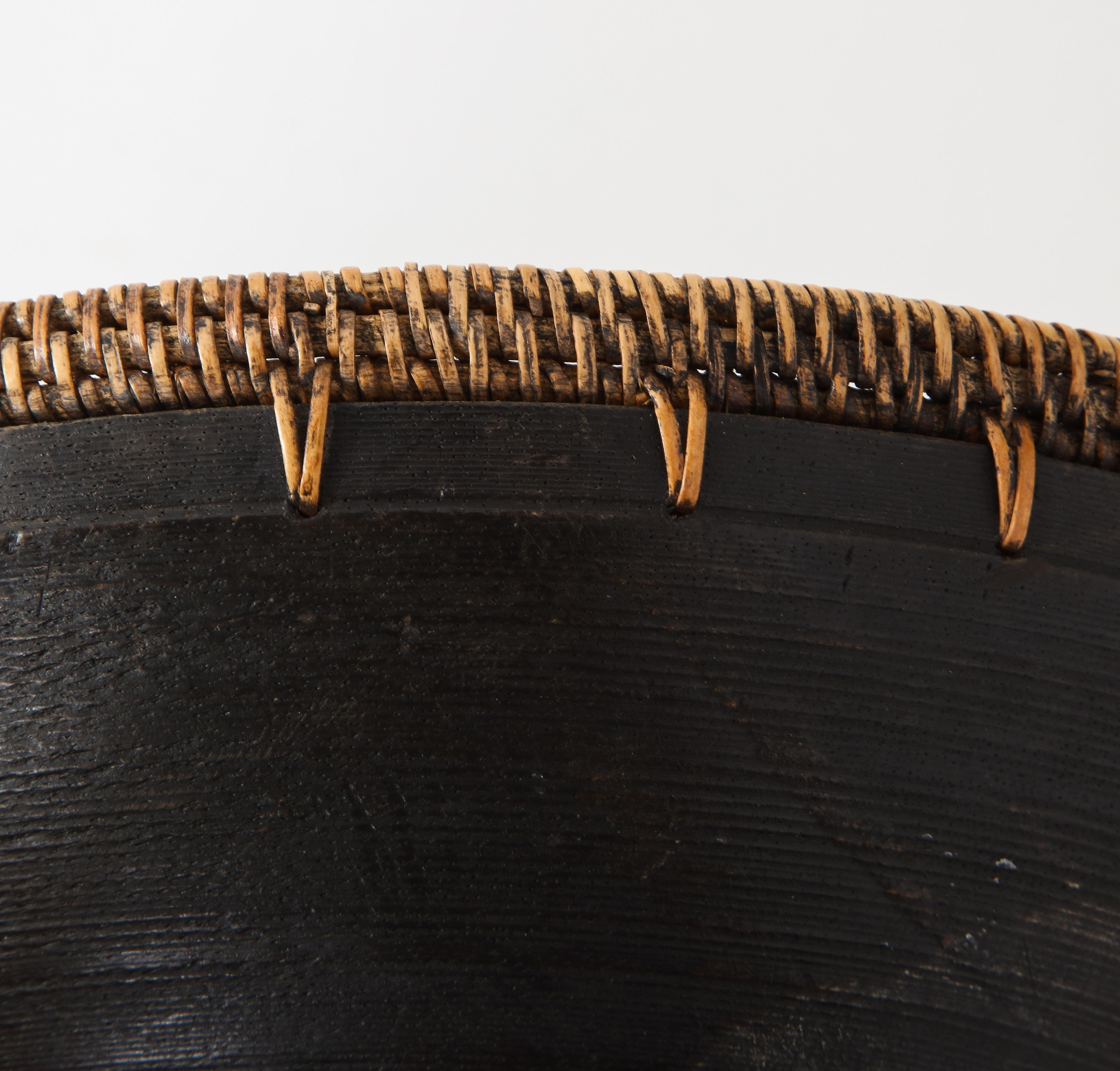 Mexican Wood and Raffia Bowl 6