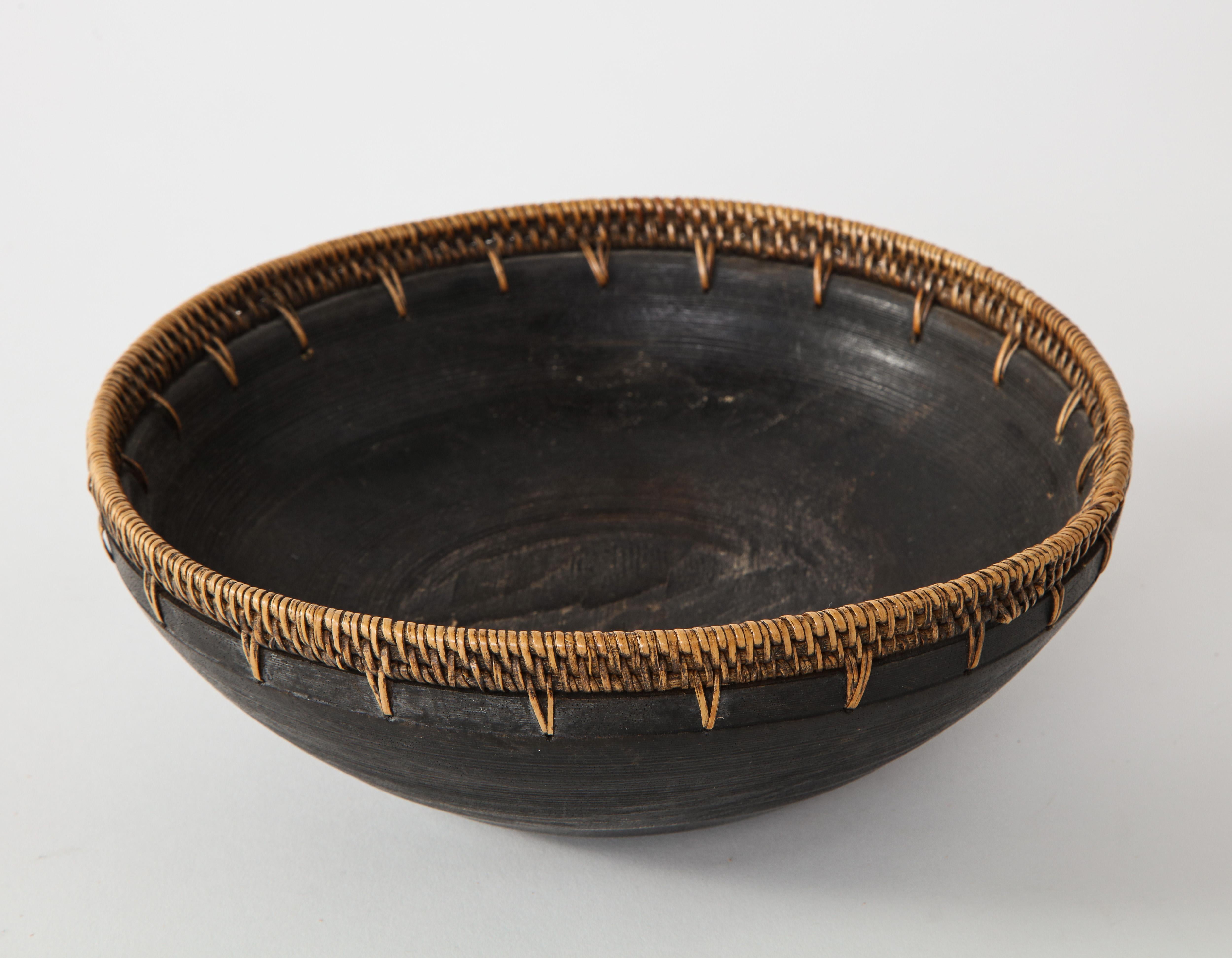 Mexican Wood and Raffia Bowl 2