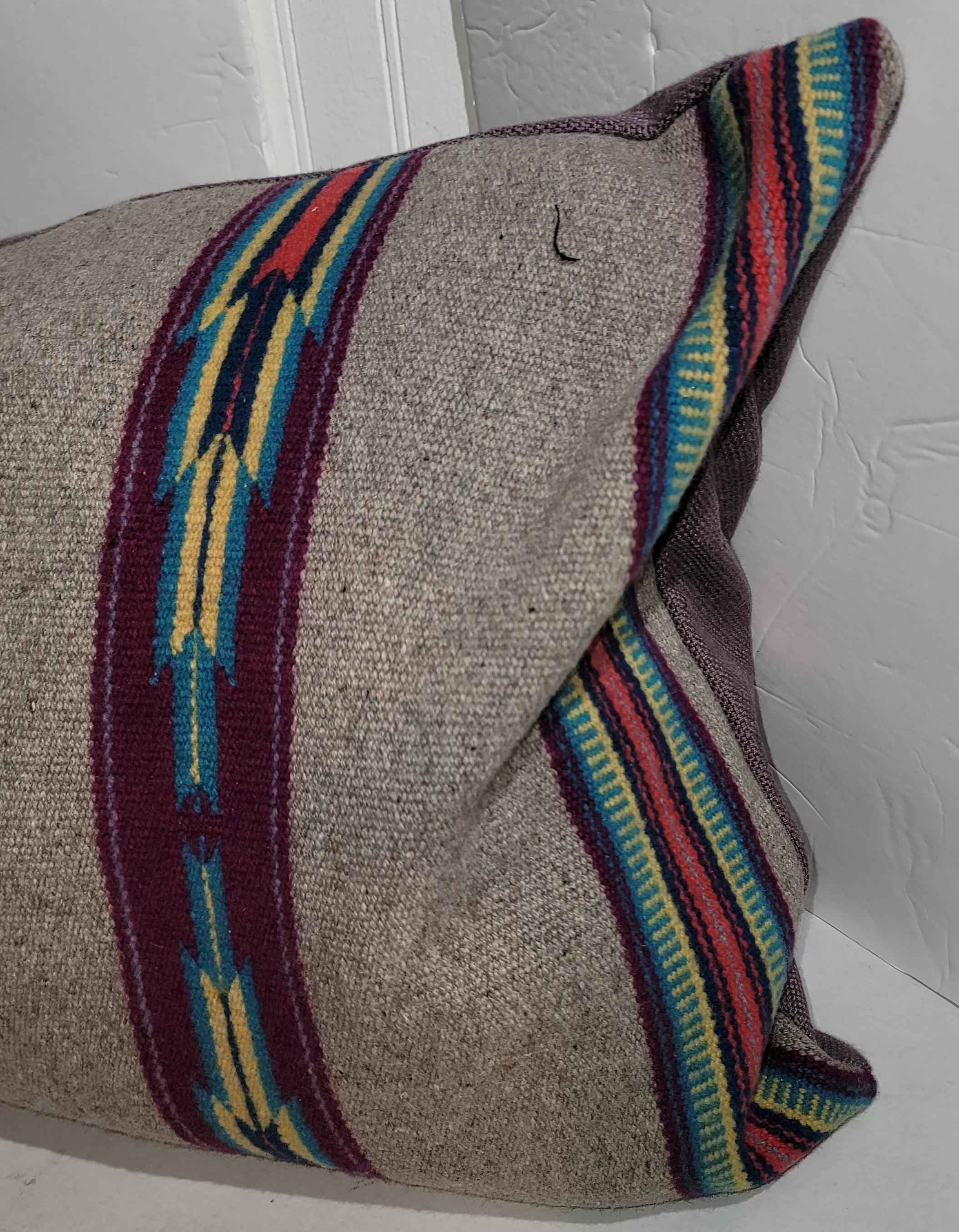 American Mexican Wool Serape Bolster Pillow For Sale