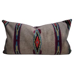Vintage Mexican Wool Serape Bolster Pillow