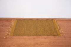 Mexican Wool Yellow Small Rug Handmade Oaxaca Hand-Dyed Natural Pigment Carpet