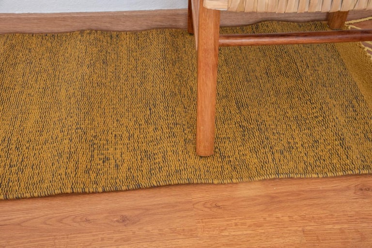 Mexican Wool Yellow Small Rug Handmade Oaxaca HandDyed Natural Pigment