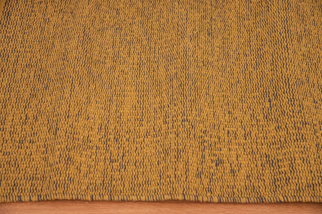 Handgefertigter gelber mexikanischer Teppich aus Wolle aus Oaxaca mit natürlichem Pigmentmuster, handgefärbt (Handgewebt) im Angebot