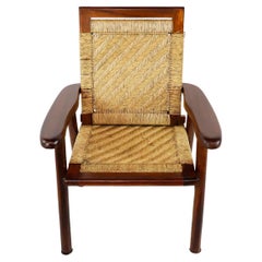 Mexican Woven Lounge Chair in the Style of Clara Porset