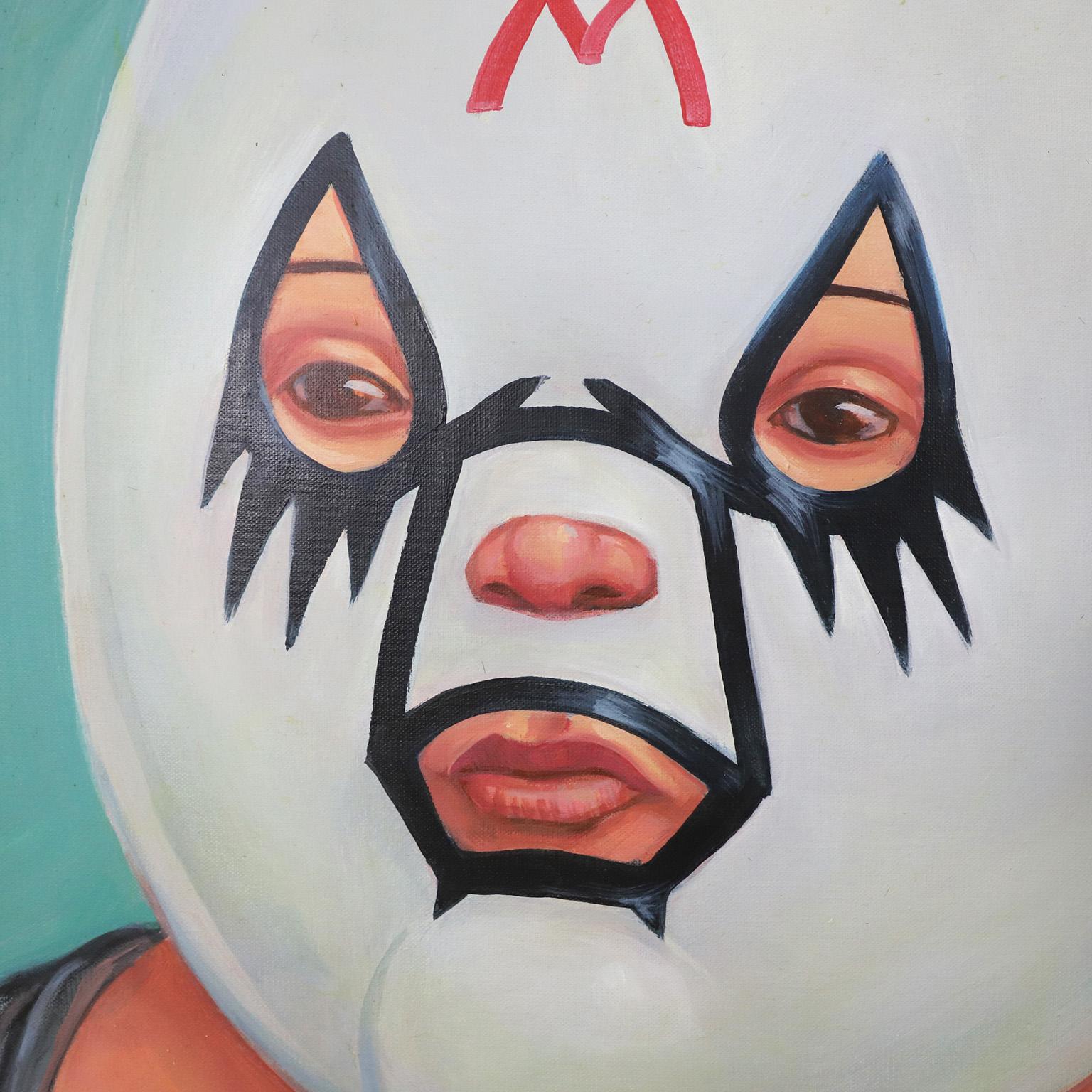 Circa 1970, we offer this rare Mexican wrestler painting.