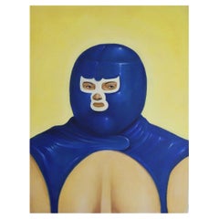 Vintage Mexican Wrestler Painting