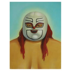 Vintage Mexican Wrestler Painting