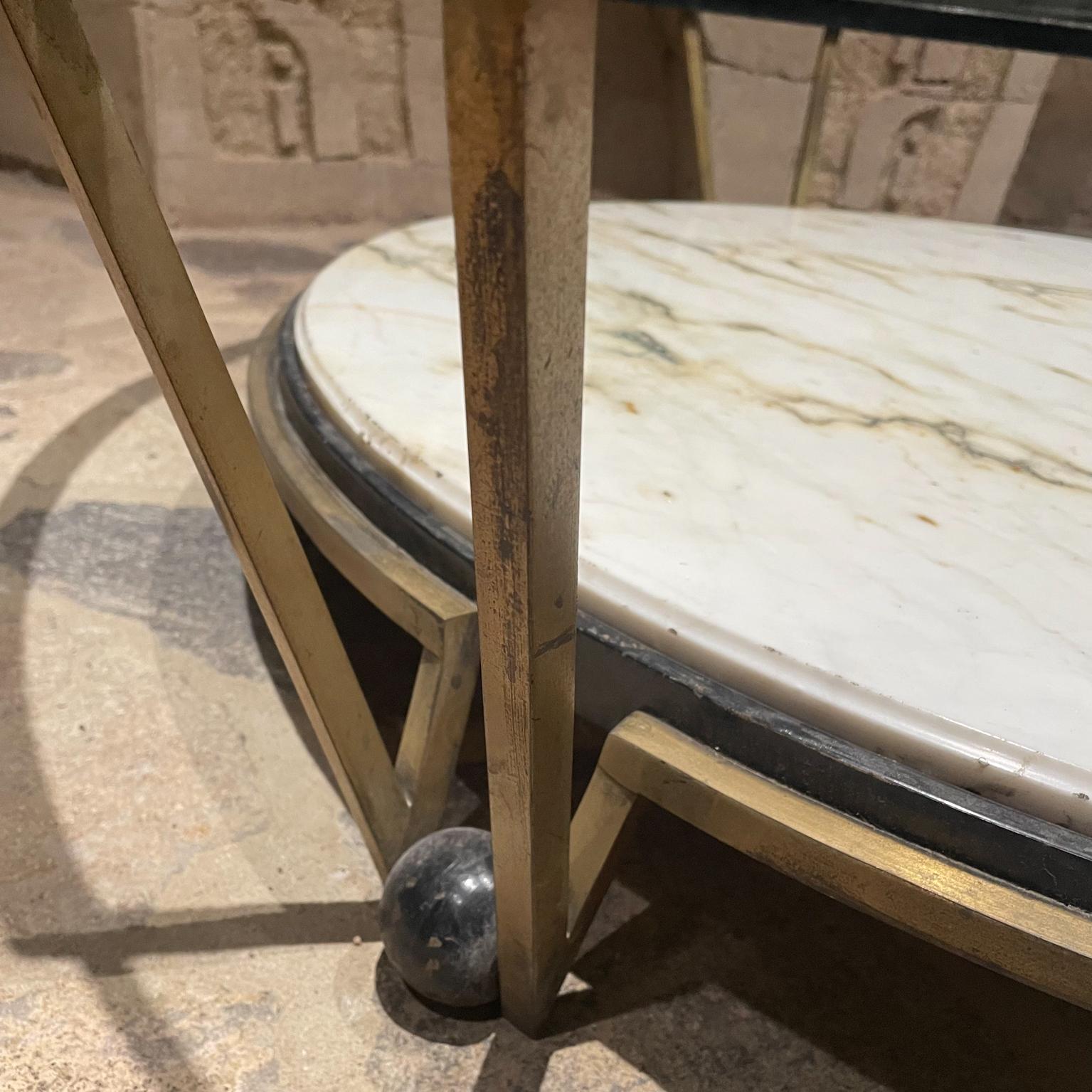1960s Arturo Pani Bronze Marble Tiered Cocktail Table Mexico City For Sale 5