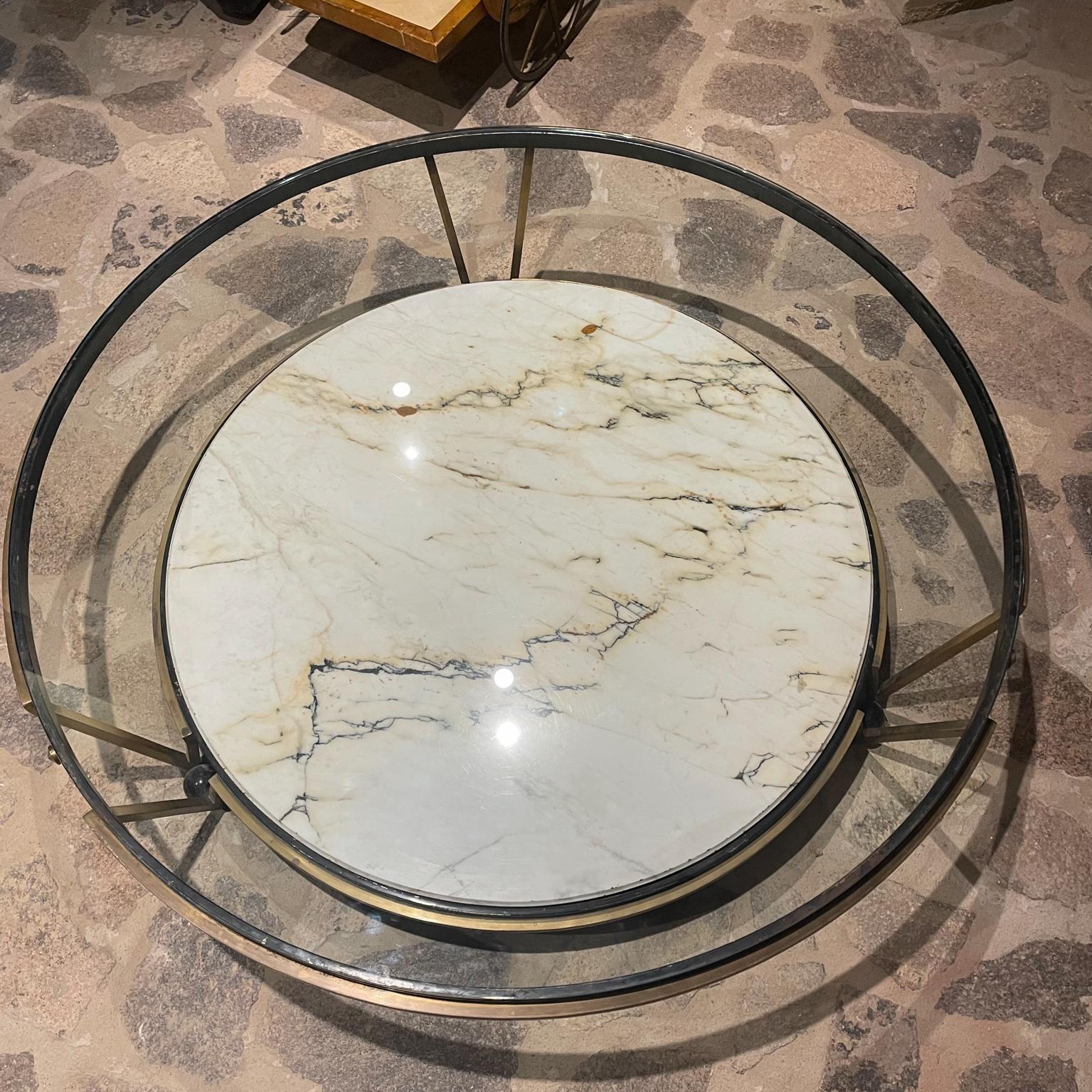 1960s Arturo Pani Bronze Marble Tiered Cocktail Table Mexico City For Sale 9