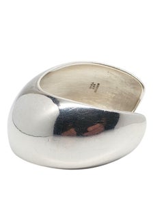 Mexico 925 Large Sterling Silver Concave Cuff Bracelet #21079