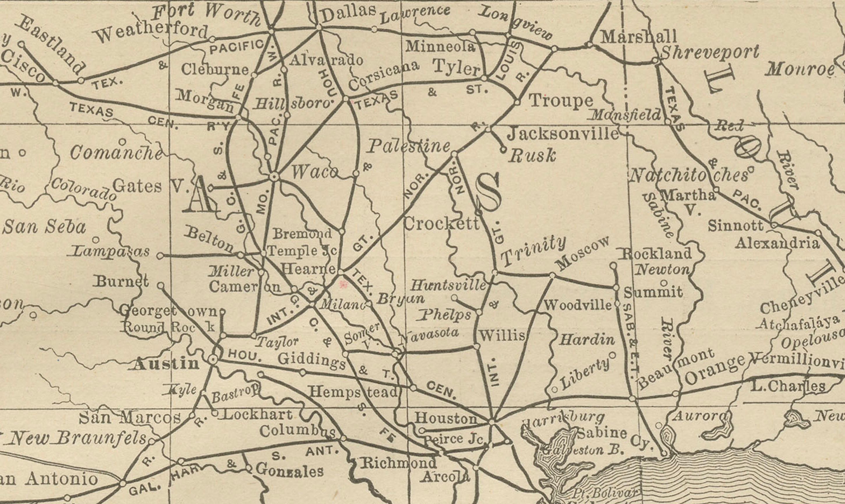 Paper Mexico Antique Railroad Map c.1888 – Cities, States & Land of the Aztecs For Sale