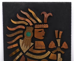 Mexico Azteken Brass wall hanger 1972